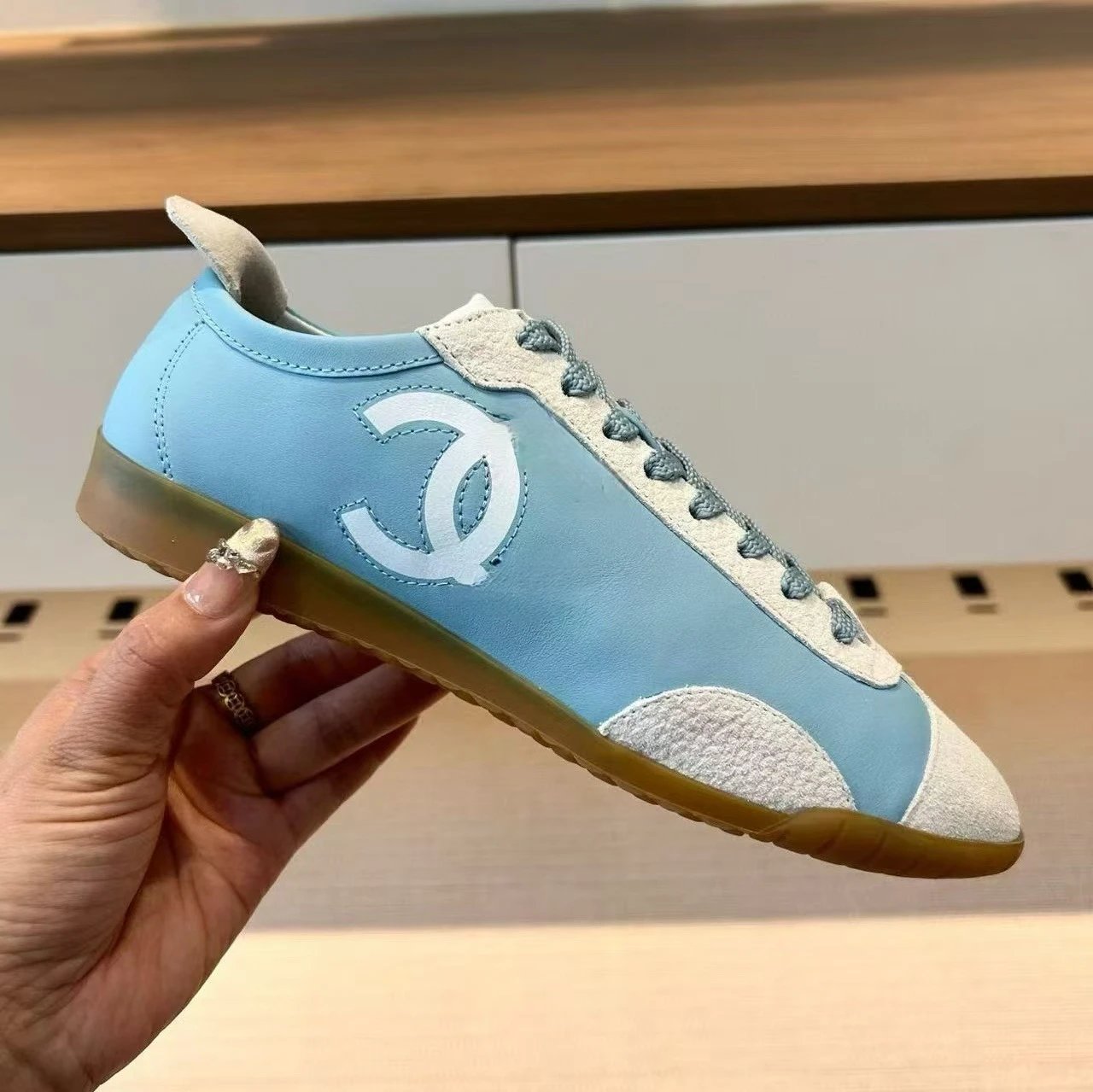 Chanel Tennis Classic Beige and White Sneakers - 10