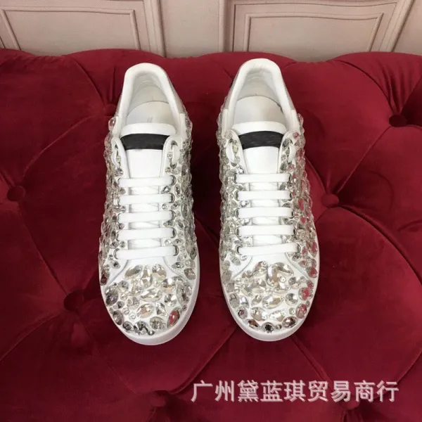 Philipp Plein Crystal-Embellished White Chunky Sneakers - 6