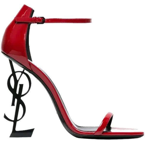 Saint Laurent Tribute Y-Heel Black Patent Leather Sandals - 14