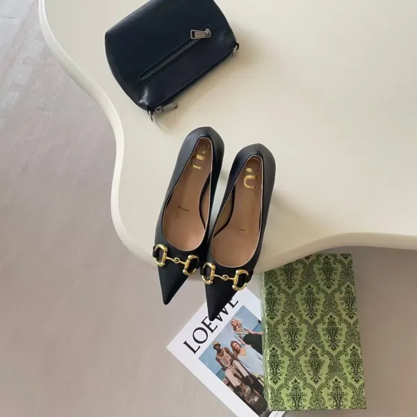 Gucci Horsebit 1955 Pointed-Toe Pumps Black Leather - 4