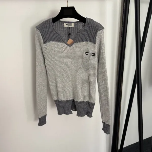 MMY Color-Block Ribbed Knit Set Gray - 5