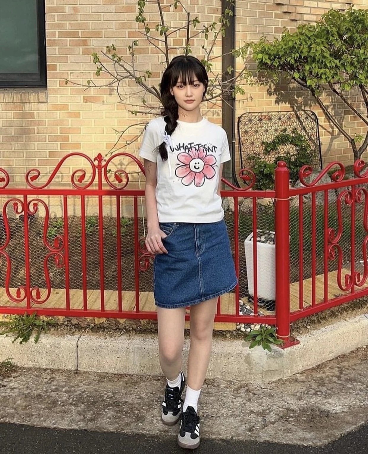 Saint Tears What It Isn't Blue Flower Graphic T-Shirt Black - 13