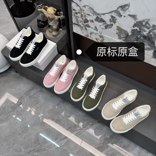 Saint Tears Low-Top Suede Sneakers Pink White - 2