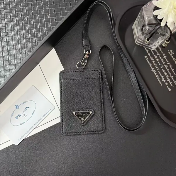 Prada Triangle Logo Cardholder Lanyard White Accessories - 3