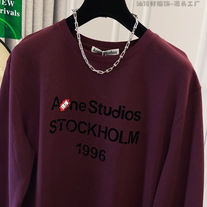 Acne Studios Stockholm 1996 Burgundy Sweatshirt - 7