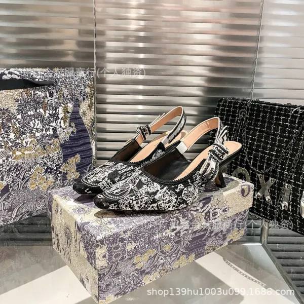 Dior J'Adior Slingback Heels Multicolor Floral Embroidered Pointed-Toe Pumps - 22