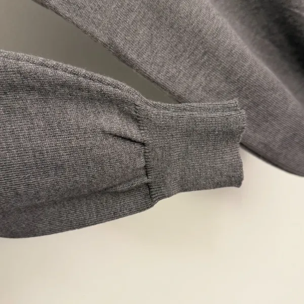 Design V-Neck Knit Sweater and Wide-Leg Sweatpants Set Gray Casual Set - 12