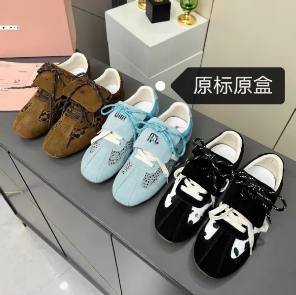 Miu Miu Cow Print Suede Sneakers - 3
