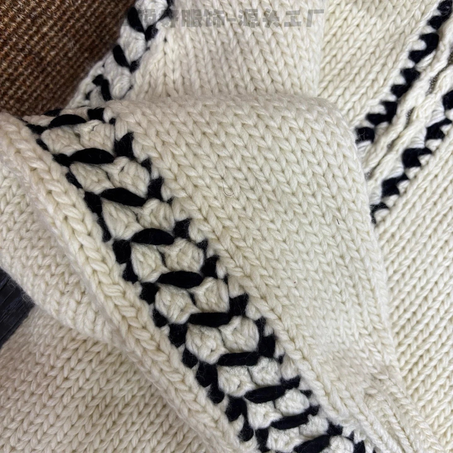 Hand-Knit Crochet-Trim Hooded Cardigan Beige Knit Cardigan - 20