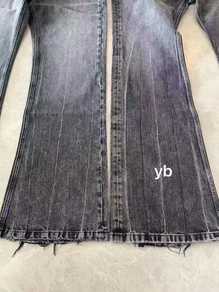 Gallery Dept. Distressed Wide-Leg Flare Jeans Black - 7