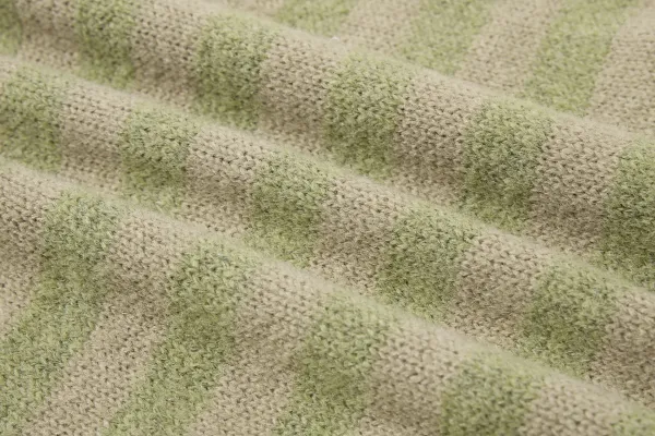Design Striped Cropped Hoodie in Sage Green and Beige - 19