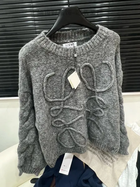 Loewe Anagram Knit Sweater Gray - 6