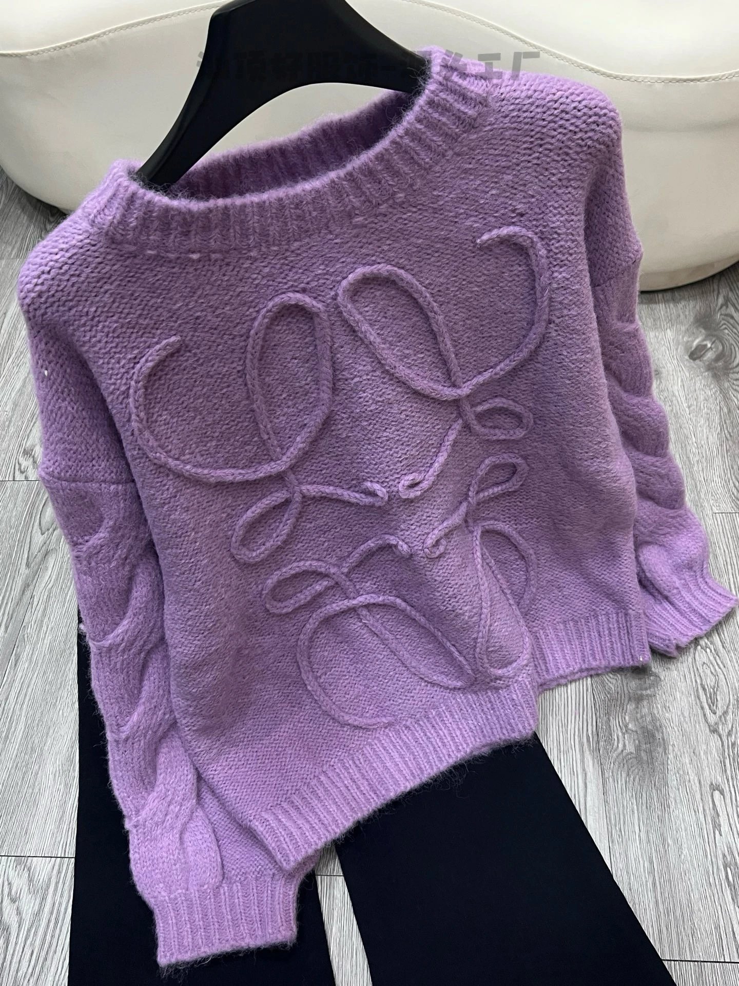 Loewe Anagram Knit Sweater Gray - 21