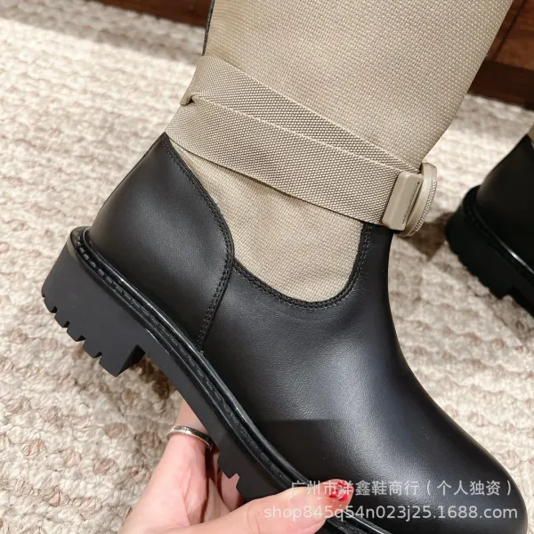 Off-White x Moncler Genius Logo-Print Combat Boots - 11