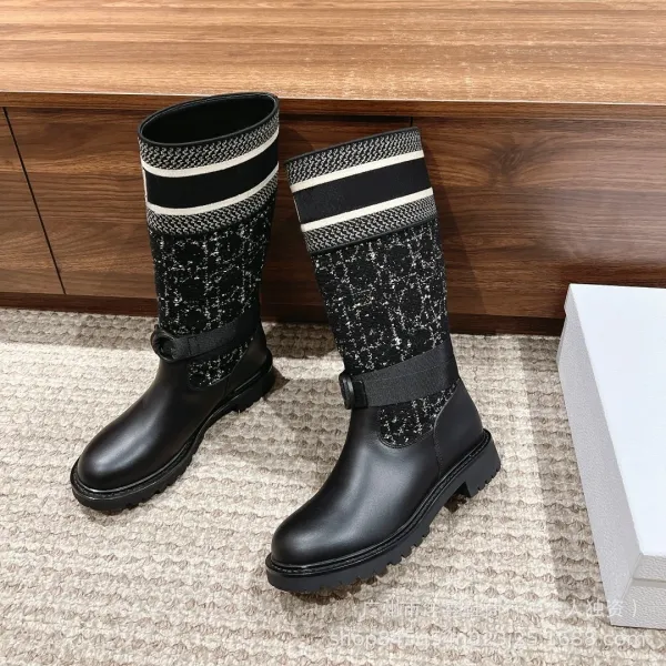 Off-White x Moncler Genius Logo-Print Combat Boots - 15
