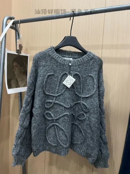 Loewe Anagram Knit Sweater Gray - 9
