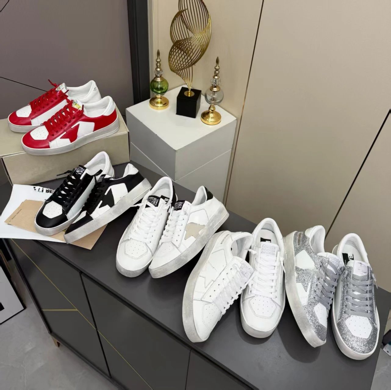 Golden Goose Super-Star Black and White Leather Sneakers - 3