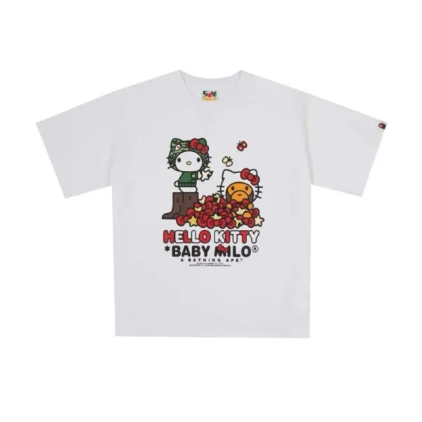 Hello Kitty x A Bathing Ape Baby Milo Graphic T-Shirt White - 1