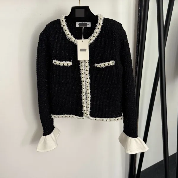 Chanel-Inspired Tweed Set Black and White Cardigan and Skirt - 10