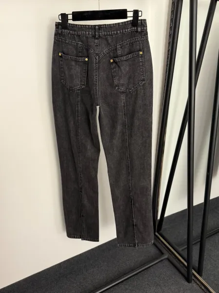 Saint Tears Cropped Denim Jacket and Wide-Leg Jeans Set Black - 9