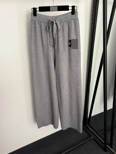 Chanel Knit Hooded Cropped Sweater and Wide-Leg Sweatpants Set Gray - 5