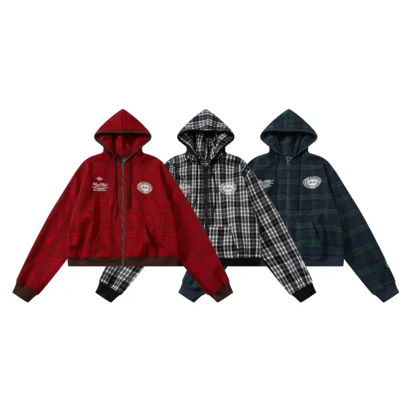 Burberry Tartan Check Hoodie Navy Green - 4