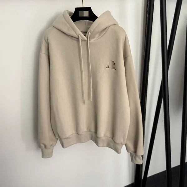Design Cropped Hoodie and Jogger Set Beige Casual-Set - 5