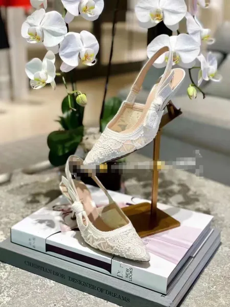 Dior J'Adior Lace Slingback Black Stilettos - 2