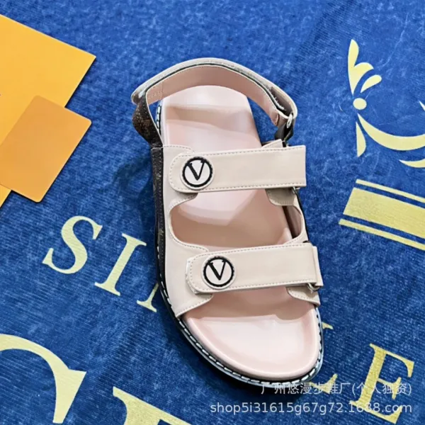 Louis Vuitton Monogram Denim Slide Sandals Light Blue - 18