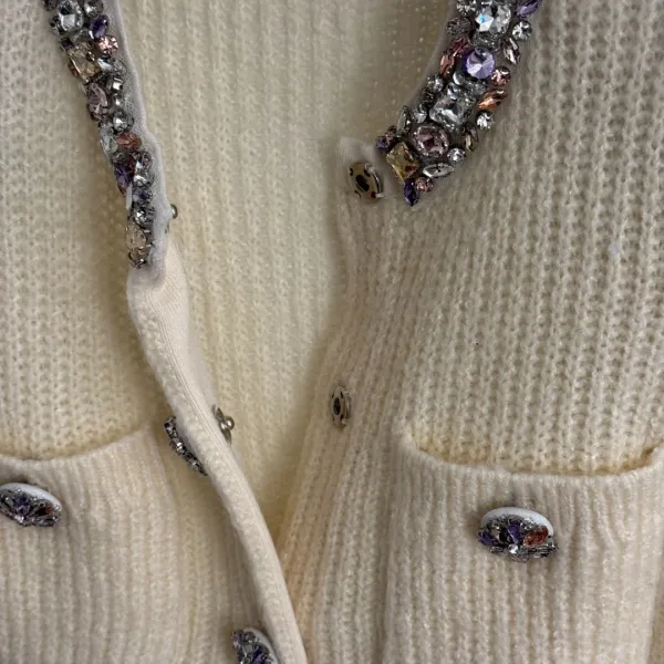 Saint Tears Embellished Knit Set Light Blue Cardigan and Skirt - 12