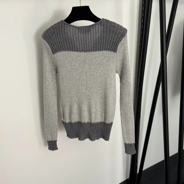MMY Color-Block Ribbed Knit Set Gray - 7