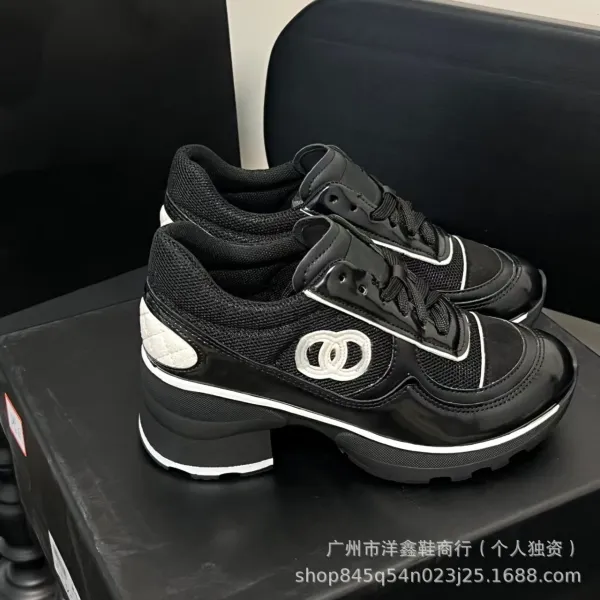 Chanel CC Logo Chunky Sneakers White Black - 7
