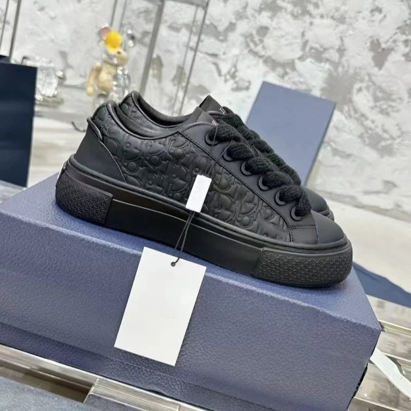 Dior B23 Oblique Black Leather Sneakers