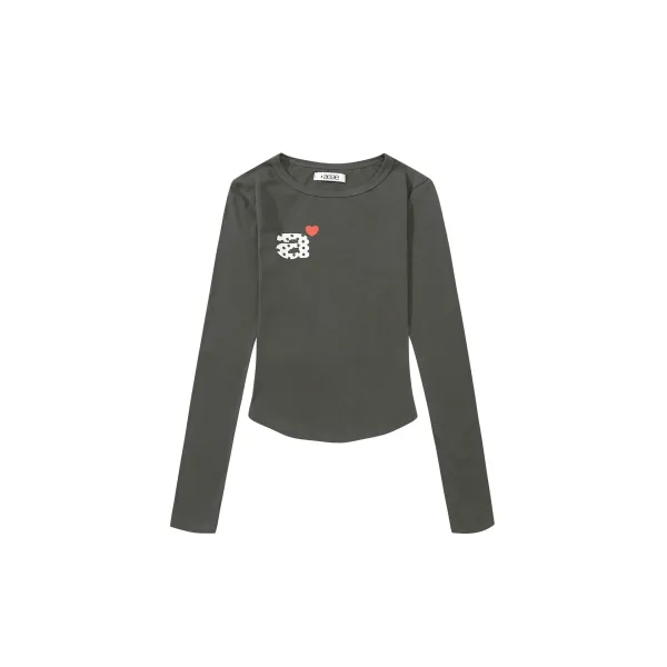 Saint Tears Heart Dot Logo Long-Sleeve Cropped Top Navy - 7