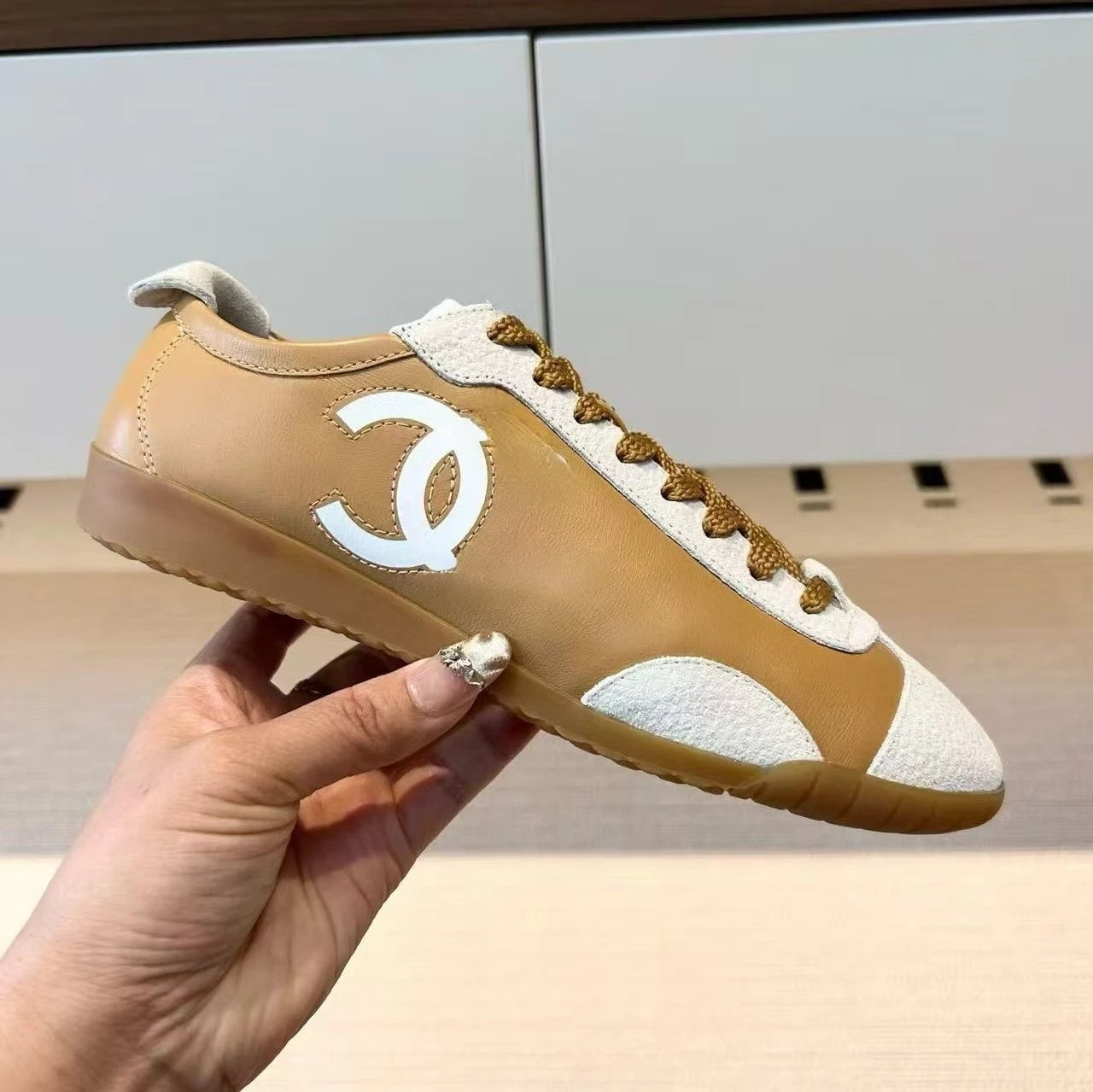 Chanel Tennis Classic Beige and White Sneakers - 8