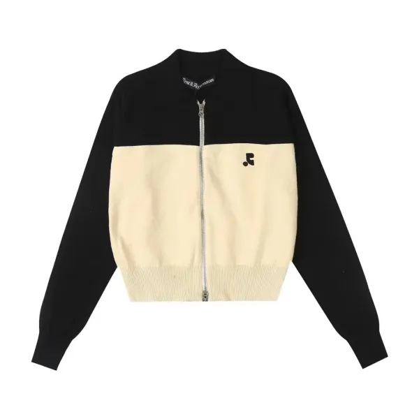 Rest & Recreation Color-Block Knit Zip-Up Jacket Navy and Light Blue - 4