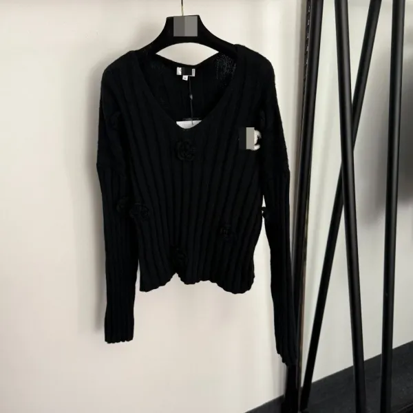 Chanel Knit Set with Camellia Embellishments Burgundy Sweater and Knit Dress - 10