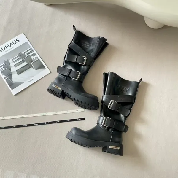 Dior x Maison Margiela Tabi-Inspired Buckle Boots Black Boots - 14