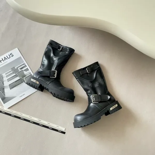 Dior x Maison Margiela Tabi-Inspired Buckle Boots Black Boots - 22