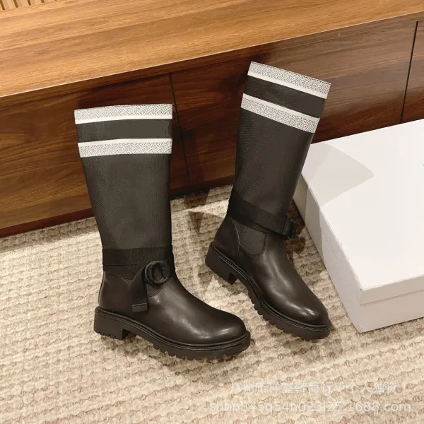 Off-White x Moncler Genius Logo-Print Combat Boots - 22