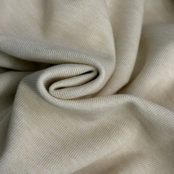 Design Cream Ribbed Hoodie and Wide-Leg Sweatpants Set - 10