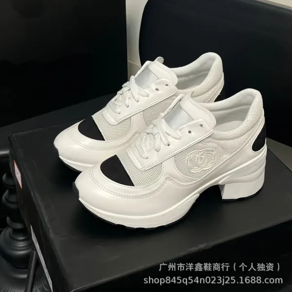 Chanel CC Logo Chunky Sneakers White Black - 13