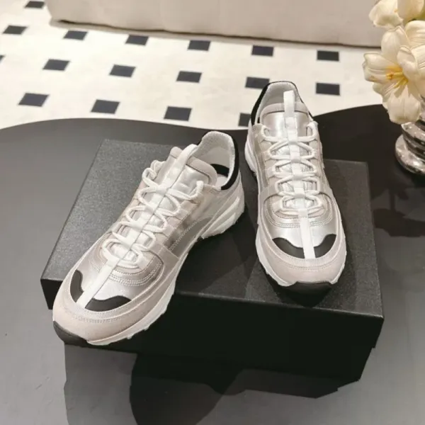 Chanel Sporty Chunky Sneakers Gold Pink White Sneakers - 14