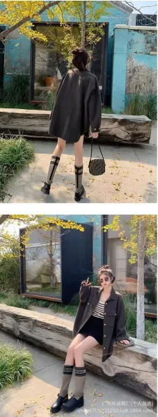 Off-White x Missoni Collaboration Logo Print Knee Boots Black/Beige - 7