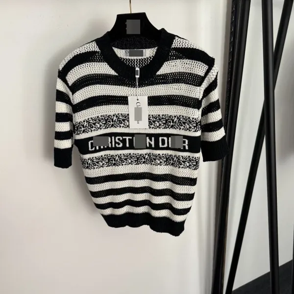 Dior Oblique Striped Knit Sweater Black White - 6