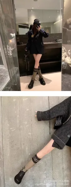 Off-White x Missoni Collaboration Logo Print Knee Boots Black/Beige - 11
