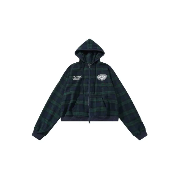 Burberry Tartan Check Hoodie Navy Green - 7