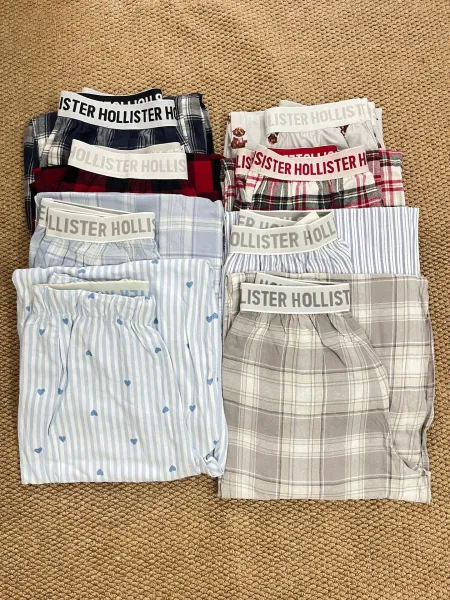 Design Heart-Print Striped Sleep Shorts White/Blue - 4