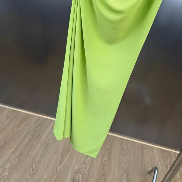 Lime Green Beaded Ruched Two-Piece Set - 16