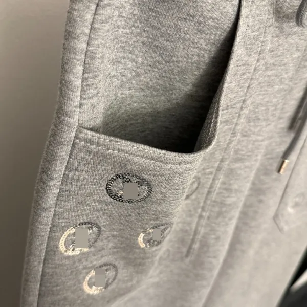 Off-White x Unknown Collaborative Cropped Hoodie and Embellished Sweatpants Set Gray - 10